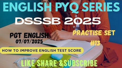 DSSSB ENGLISH PRACTICE SET 13 》#dsssbexamwindow @dsssbexamwindow