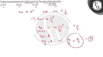 If radius of second stationary orbit (in Bohr
