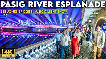 NEW Music & Light Show, TINIPID O SAKTO LANG? [4K] | Pasig River Esplanade Philippines Walking Tour