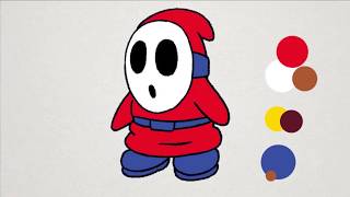 How to Draw Shy Guy - Easy step by step Mario Character Drawing