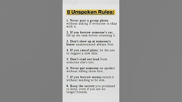 8 Unspoken Rules Everyone Should Follow | Social Etiquette Tips #motivation #psycholgyfacts #quotes