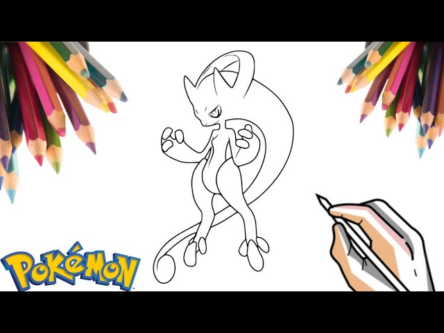 COMO DESENHAR O POKÉMON MEGA MEWTWO Y  HOW TO DRAW POKÉMON MEGA MEWTWO Y 