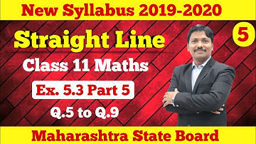 Straight Line Ex.5.3 Part 5 Class 11 Maths | Maharashtra Board | Dinesh Sir