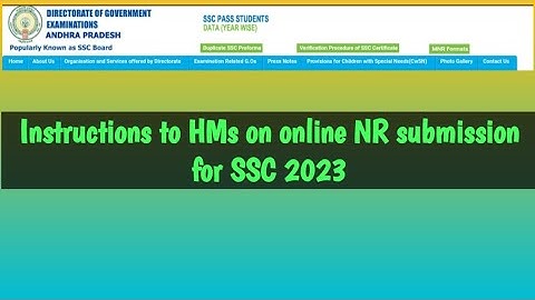 INSTRUCTIONS TO HMs ON ONINE NR SUBMISSION FOR SSC-2023
