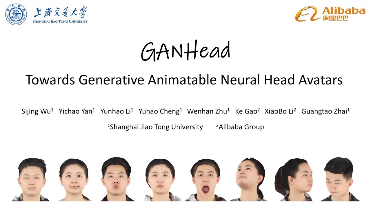 GANHead: Towards Generative Animatable Neural Head Avatars - YouTube