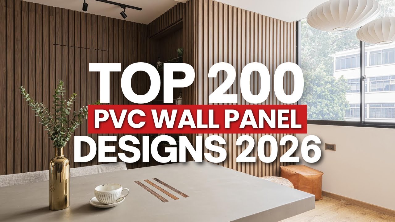 200 Modern PVC Wall Panel Designs for Living Room Wall Decoration 2026 ...