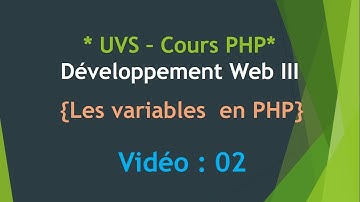 [aCAN Mentor] PHP UVS - Les variables - Cours 2 en wolof