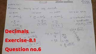 Exercise-8.1 Question no.6-Decimals-6th class/ncert