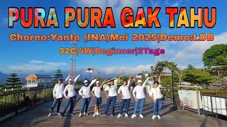 PURA PURA GAK TAHU|32C|4W|Beginner|Choreo:Yanto(INA)Mei 2025|Demo:LDB
