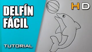 Cómo Dibujar Un Delfín Saltando Paso A Paso Fácil - Dibujo De Un Lindo Delfín