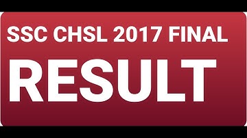 ssc chsl final result 2017