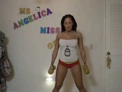 Angelica Carrera Working Out with Free Weights "qu...