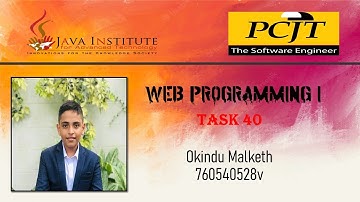 Web Project Task 40 | 1st Year | Semester 01 | Java Institute | Okindu Malketh