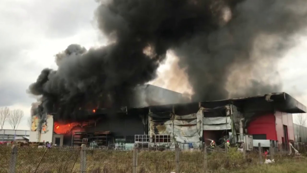 Pożar hali Deko Bau w Lubinie