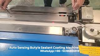 Auto Sensing Butyle Sealant Coating Machine #doubleglazingglassproductionline #doubleglassmachine