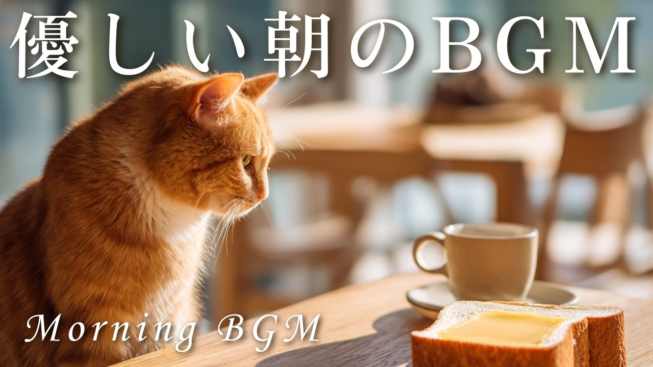 【朝の作業用BGM】厚切りトーストとコーヒー、猫と過ごす穏やかな朝。心地よいアコースティックギター | Cozy Morning Cafe & Relaxing Acoustic