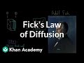 Fick's law of diffusion | Respiratory system physiology | NCLEX-RN | Khan Academy