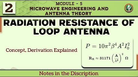 2 Radiation Resistance Of Loop Antenna Explained | Module 5 7th Sem Microwave & Antenna | ECE VTU