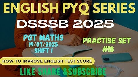 DSSSB ENGLISH PRACTICE SET 18 @dsssbexamwindow #dsssbexamwindow 