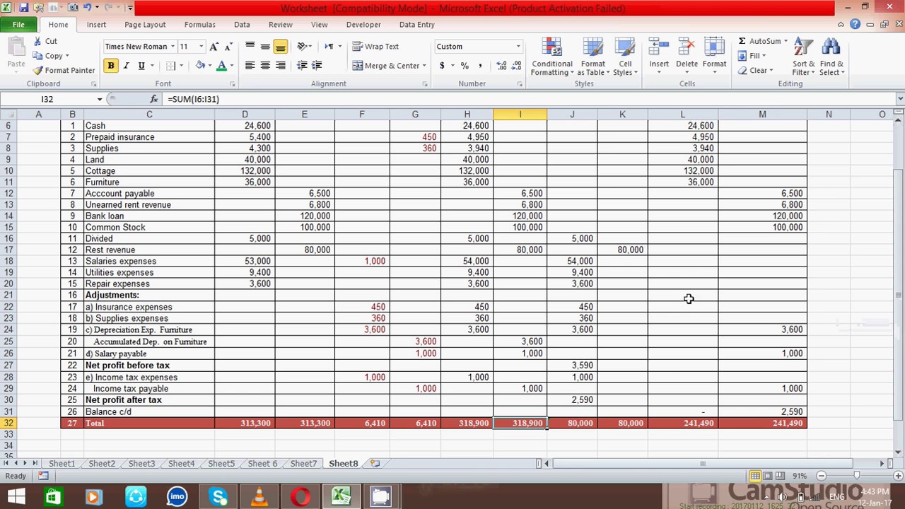 how to prepare ten column worksheet in excel spread sheet my esheet youtube balance book template create a personal