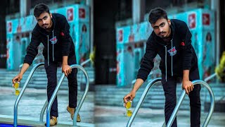 Swimming pool. Background change photo editing screenshot 4