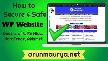 How to secure and Safe Your WordPress Website (Hindi Tutorials) By arunmaurya.net