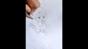 Radha and Krishna simple pencil outline drawing step by step‎⁨@TaposhiartsAcademy⁩