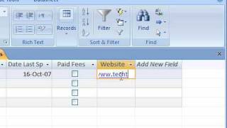 Celebrity Use the Hyperlink Data Type in Access 2007 Profile