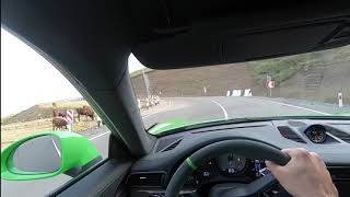 Porsche GT3RS Flat out on crazy mountain roads.