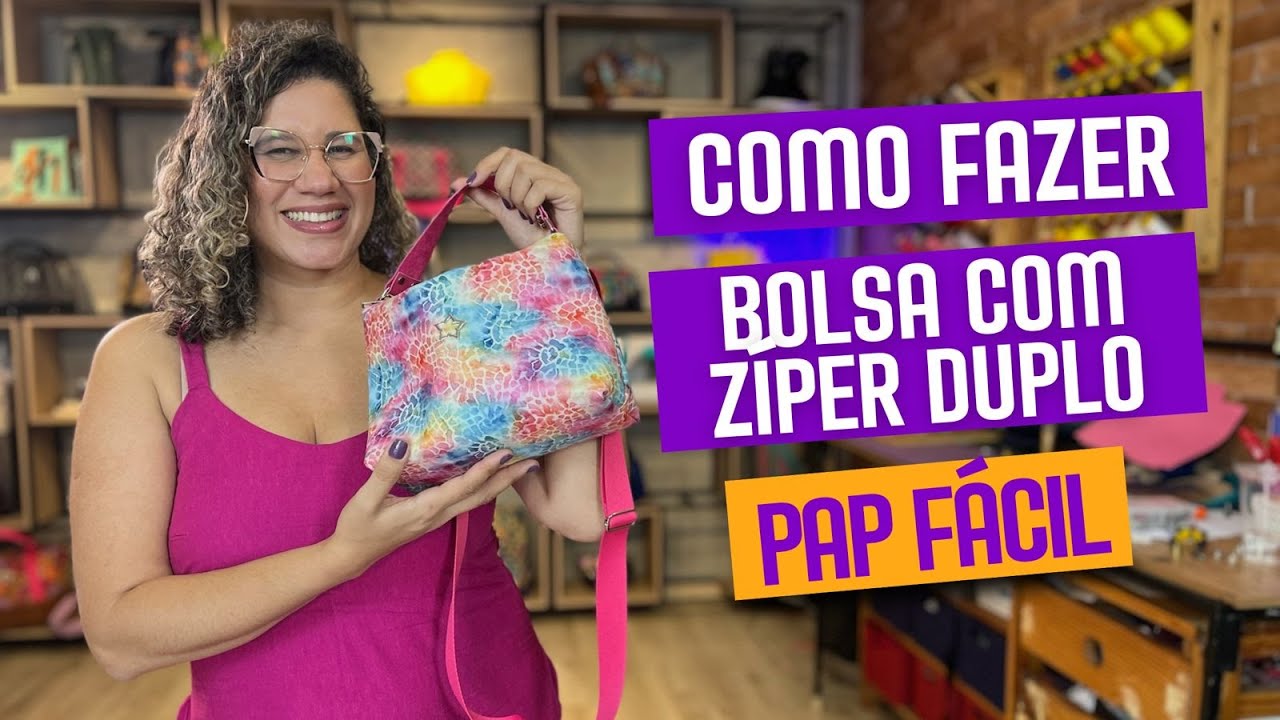 Como fazer bolsa com Zíper Duplo | PAP facil