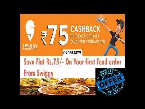 Coupon for discount on food orders from Swiggy (Zoutons.com)