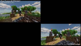 Minecraft Shader with Flowframes and without comparison