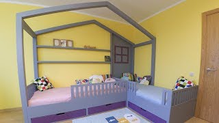 Part 1: https://youtu.be/8knshqnbl7s house shaped bed for two kids /
toddlers (mattress size 90x200cm) made of 21mm plywood (used about 5
sheets plyw...