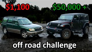 clunker Subaru VS brand new Jeep Rubicon