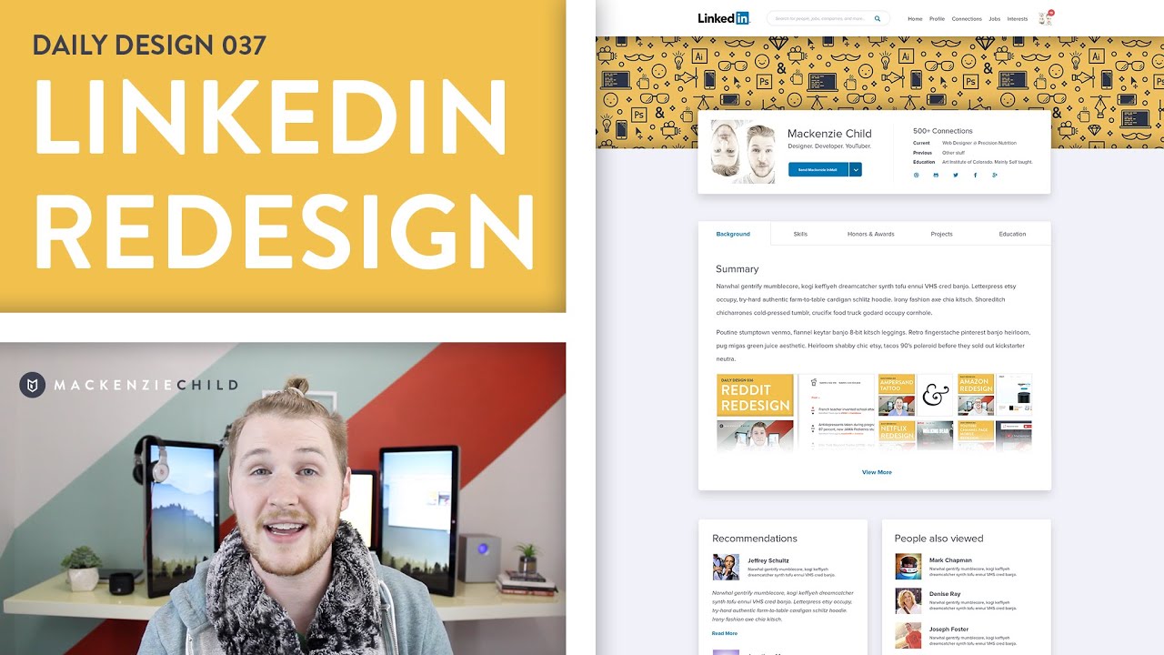 Daily Design 037 - LinkedIn Redesign (Speed Art) - YouTube