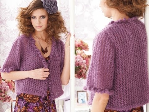 #25 Lace Cardigan, Vogue Knitting Early Fall 2010 - YouTube