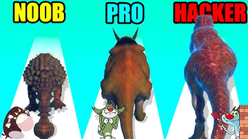 NOOB vs PRO vs HACKER Dino Run 3D Android iOS Oggy And Jack Voice
