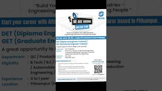 diploma engineer trainee ||graduate engineer trainee | fresher jobs 2026#DET#getjobs #urgenthiring