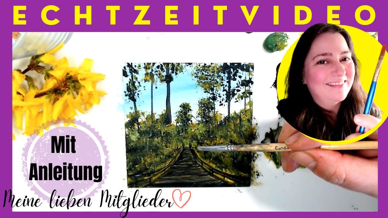 Acryl Malen Lernen Für Anfänger Landschaft Acryl malen lernen für Anfänger, Wald und Brücke malen - YouTube