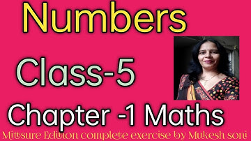 class-5#chapter-1#exercise-1#Numbers#maths#mittsure#RBSE#complete exercise by Mukesh soni