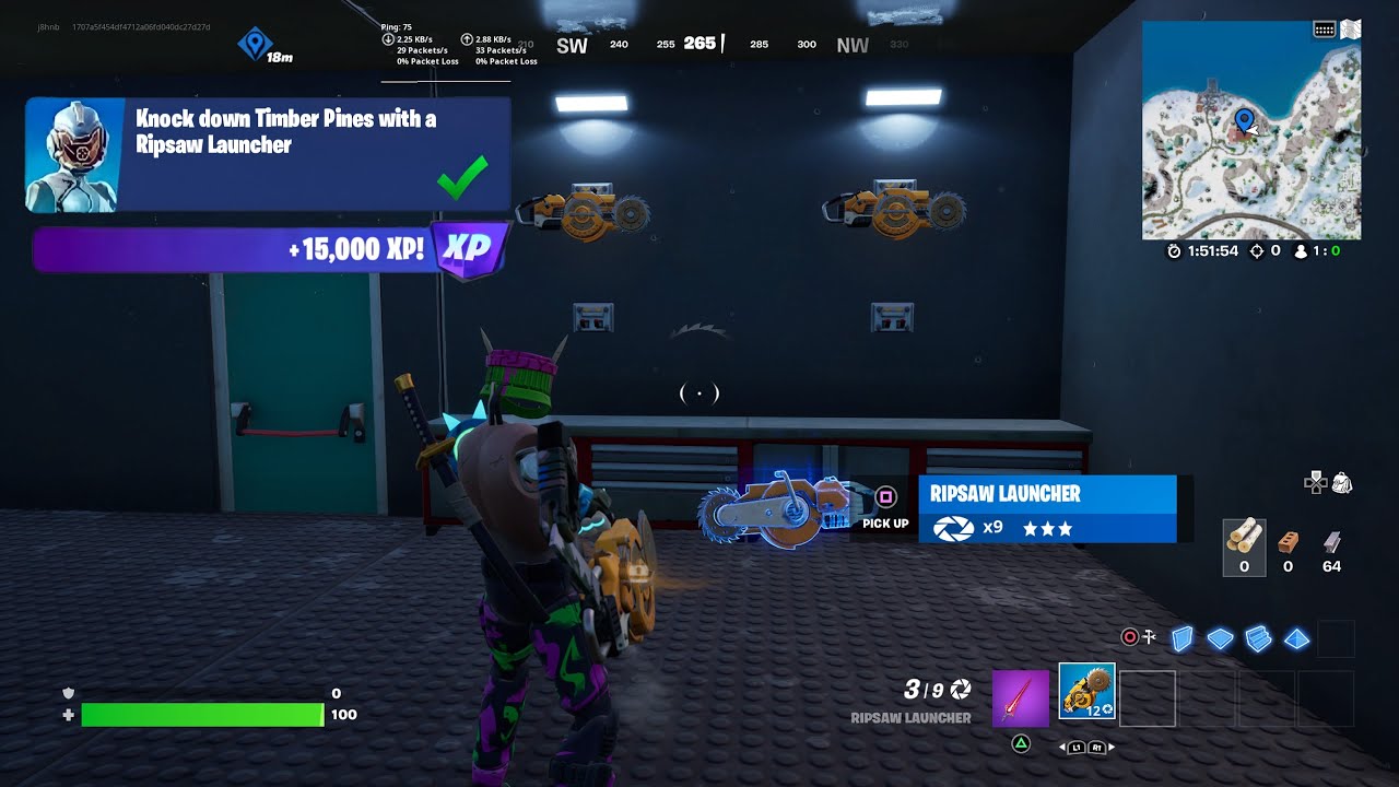 Fortnite - Knock Down Timber Pines With A Ripsaw Launcher Location (WEEK 4 Challenges)