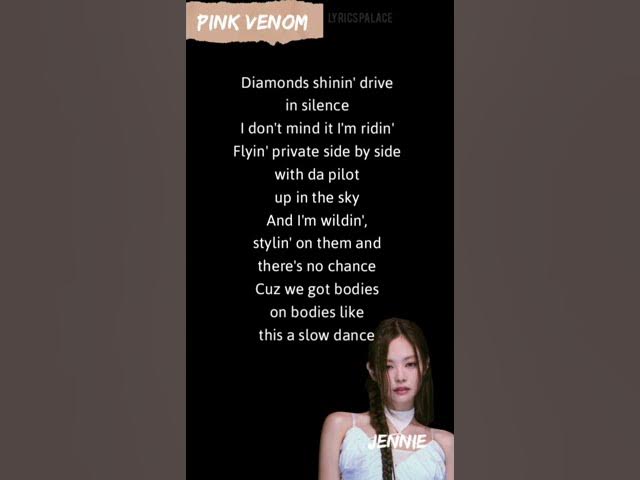 BLACKPINK - Pink Venom Jennie rap lyrics #shorts