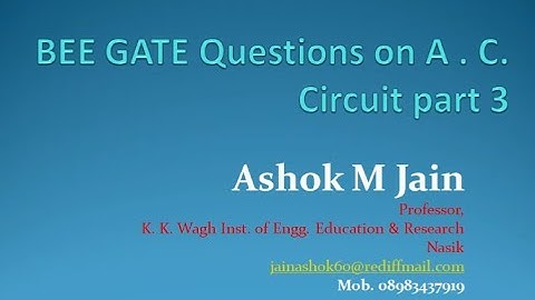 BEE | GATE  Questions on A  C  Circuits Part 3 | Unit 3 - 11