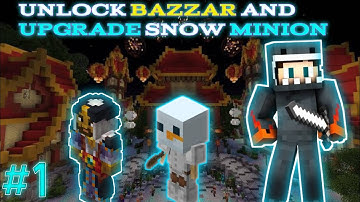 UNLOCK Bazzar And Upgrade Snow Minion In Fakepixel SKYBLOCK #1 | MINECRAFT | |R_A GAMERZ | #video BY