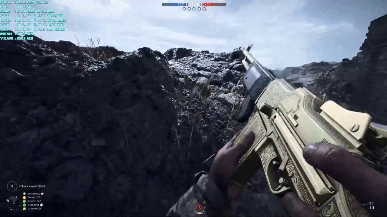 Battlefield 1 DLC - They Shall Not Pass 5K 120Hz PC Gameplay | GTX 1080 Ti 4 Way SLI | ThirtyIR