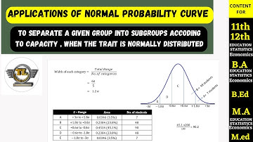 Applications of Normal Distribution | To separate a given group into subgroups according to capacity