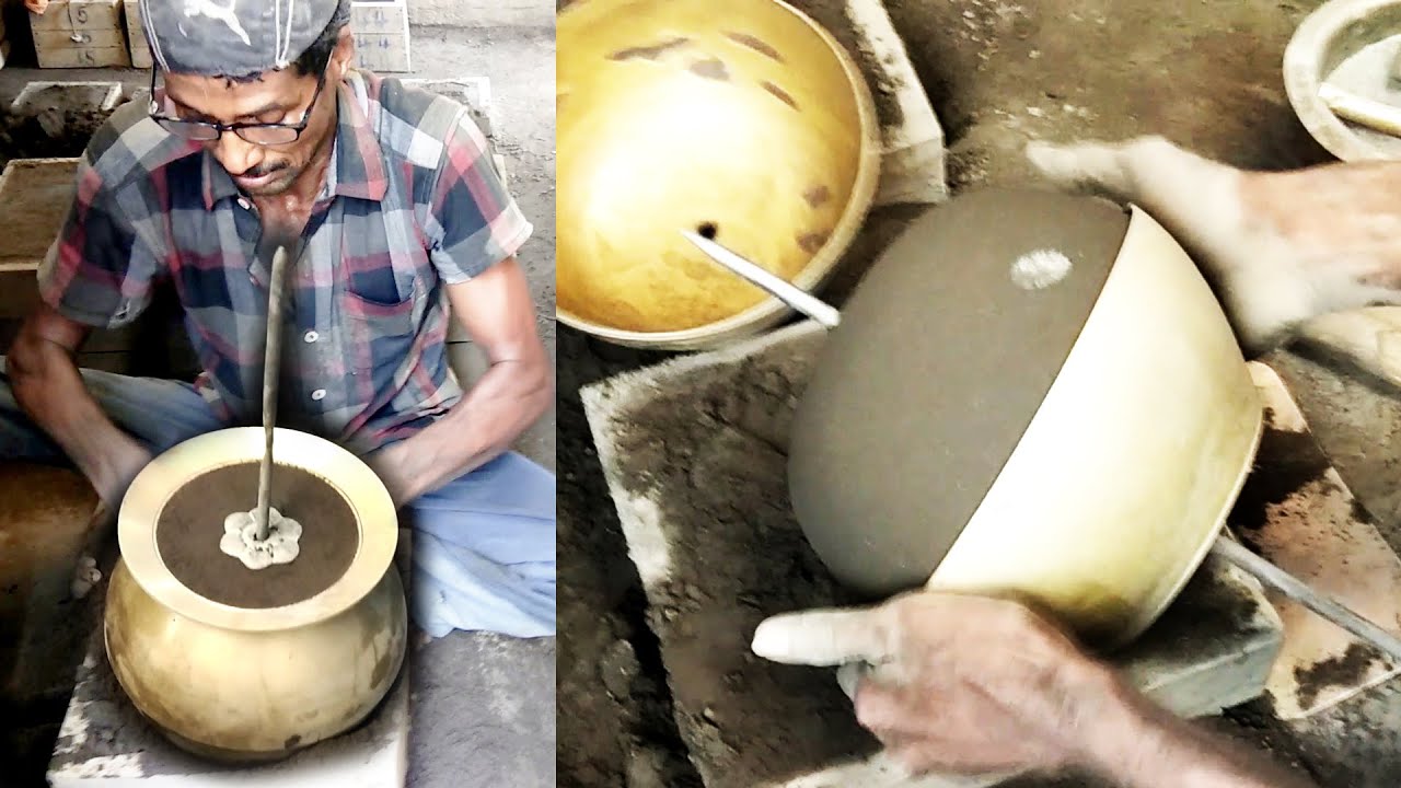 Metal Casting Process Brass Vessels Making with Brass Molten Metal