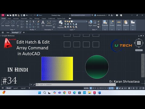 #34 ||  Edit Hatch || Edit Array in autocad || [U TECH]