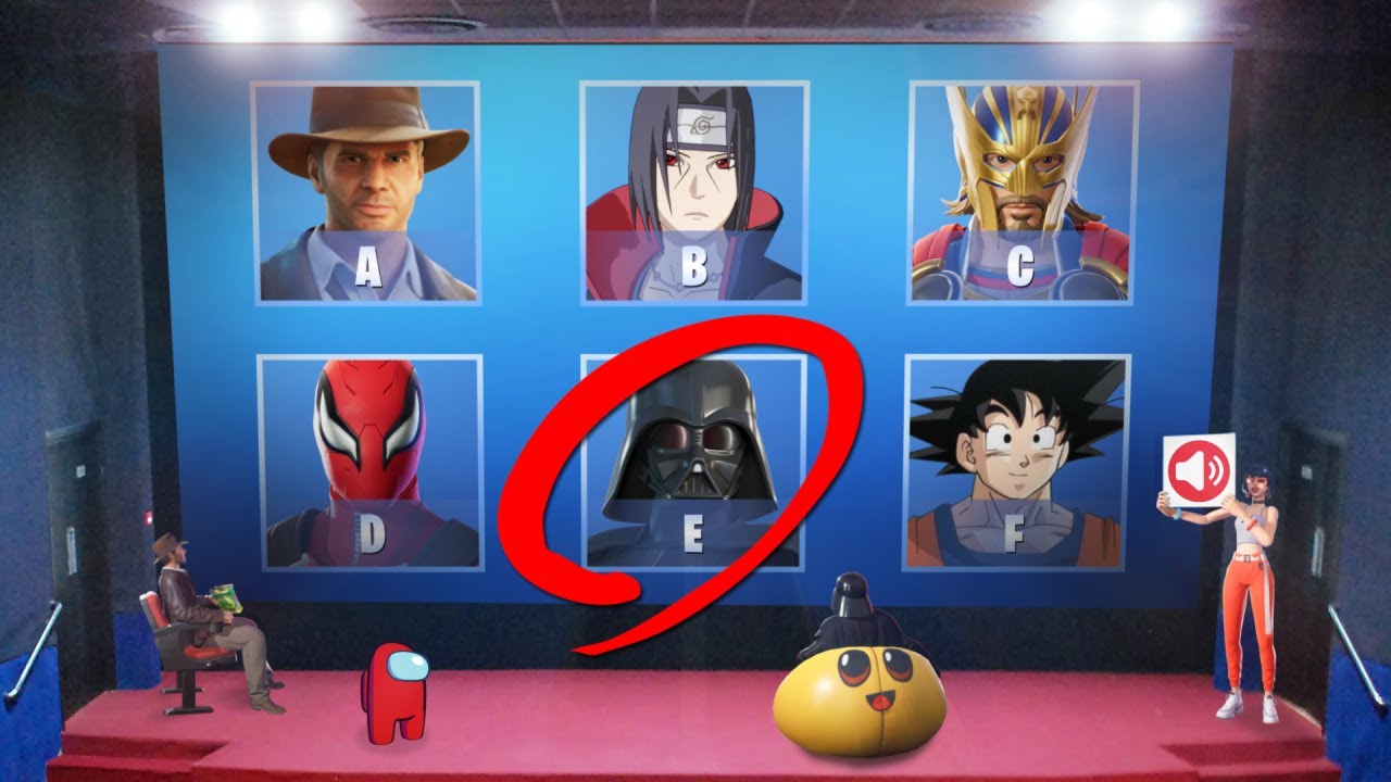 ADIVINA LA SKIN CON LA BANDA SONORA DE LA PELÍCULA FORTNITE CHALLENGE tusadivi YouTube