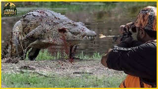 How Hunters Take Down Giant Crocodiles In Mozambique Rifle Hunting In Zambezi Wetlands